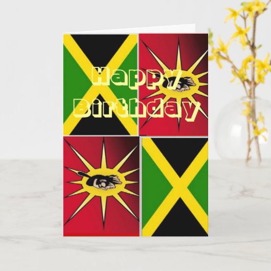 Native american-Jamaican Karte (Gelbe Blume)