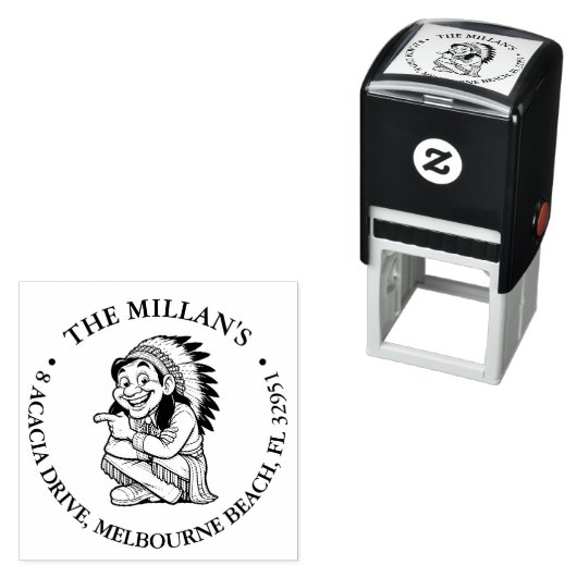 Native American Lächeln Thema selbstfärbende Brief Permastempel (Beispiel)