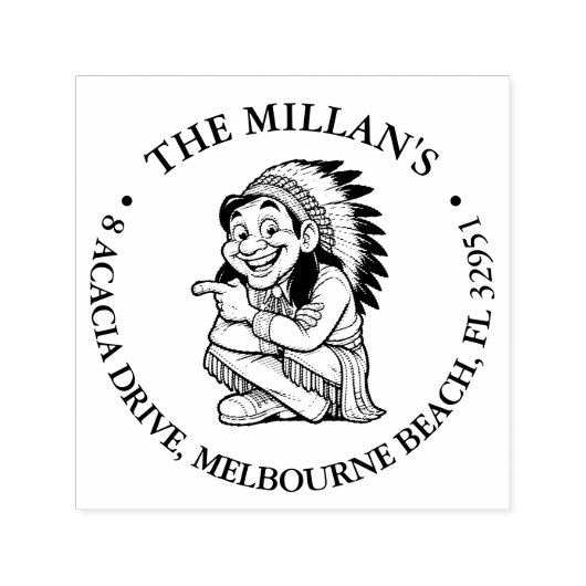 Native American Lächeln Thema selbstfärbende Brief Permastempel (Design)