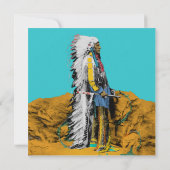 Native American Lakota Sioux Flat Grußkarte Karte (Rückseite)