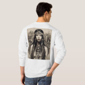 Native American Linework T - Shirt Design (Schwarz voll)