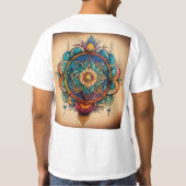 Native American Linework Tattoo Design T - Shirt (Rückseite)