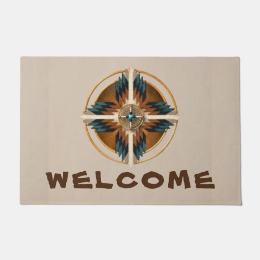 Native American Mandala Door Mat Fußmatte (Vorderseite)