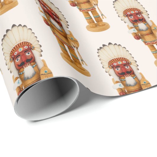 Native American Nutcracker Christmas Geschenkpapier (Rolleneckpunkt)