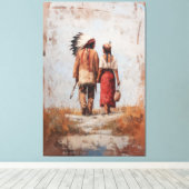 Native American Paar Leinwanddruck (Insitu (Holzboden))