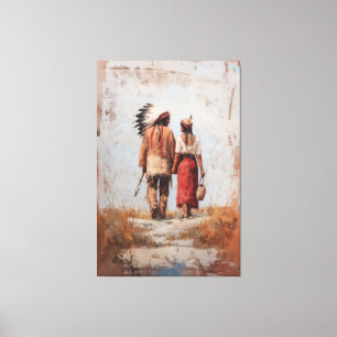 Native American Paar Leinwanddruck