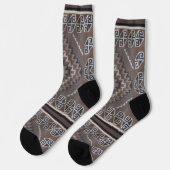 Native American Pattern Crew Socks Socken (Linkes Detail)