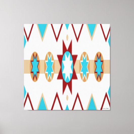 Native American Pattern Stretched Canvas Print Leinwanddruck (Vorderseite)