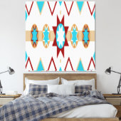 Native American Pattern Stretched Canvas Print Leinwanddruck (Insitu (Schlafzimmer))