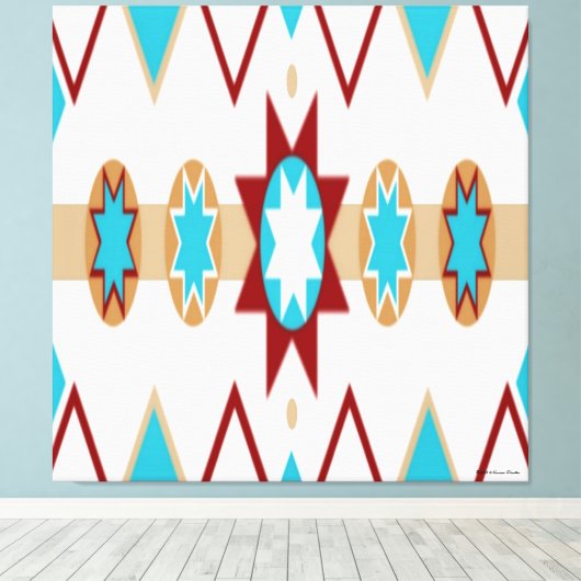 Native American Pattern Stretched Canvas Print Leinwanddruck (Insitu (Holzboden))