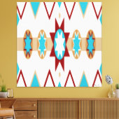 Native American Pattern Stretched Canvas Print Leinwanddruck (Insitu (Wohnzimmer))