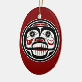 Native American Red Black Art Weull Keramik Ornament (Links)
