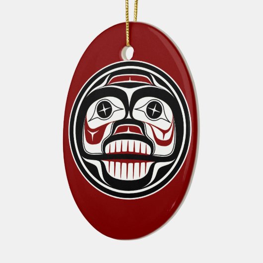 Native American Red Black Art Weull Keramik Ornament (Links)