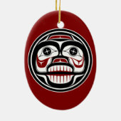 Native American Red Black Art Weull Keramik Ornament (Hinten)