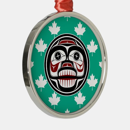 Native American Red Black Art Weull Ornament Aus Metall (Rechts)