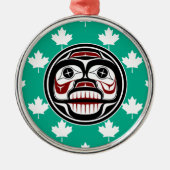 Native American Red Black Art Weull Ornament Aus Metall (Vorne)