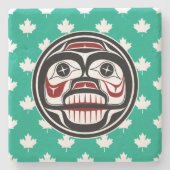 Native American Red Black Art Weull Steinuntersetzer (Vorderseite)