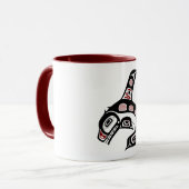 Native American Red Black Haida Orca Killer Whale Tasse (Vorderseite Links)