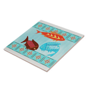 Native American River Folk BATHROOM DECOR SHOWER Fliese