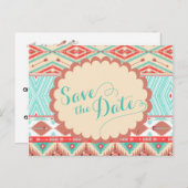 Native American Save the Date Ankündigungspostkarte (Vorne/Hinten)