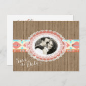 Native American Save the Date Ankündigungspostkarte (Vorne/Hinten)