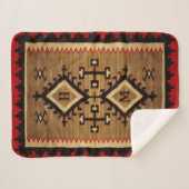 Native American Sherpa Blanket mit Ihren Initialen Sherpadecke (Vorderseite (Horizontal))