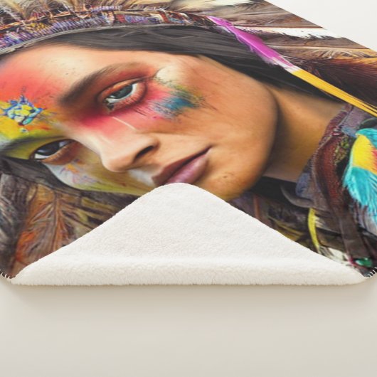 Native American Sioux Sherpa Blanket Sherpadecke (3/4)