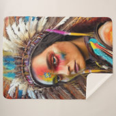 Native American Sioux Sherpa Blanket Sherpadecke (Vorderseite (Horizontal))