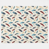 Native American Southwest Feder Muster Fleecedecke (Vorderseite (Horizontal))