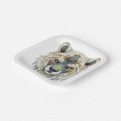 Native American Spiritual Wolf Paper Plate Pappteller (Gewinkelt)