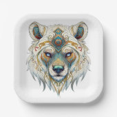 Native American Spiritual Wolf Paper Plate Pappteller (Vorderseite)