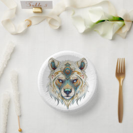 Native American Spiritual Wolf Paper Plate Pappteller