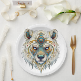 Native American Spiritual Wolf Paper Plate Pappteller