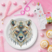 Native American Spiritual Wolf Paper Plate Pappteller (Party)