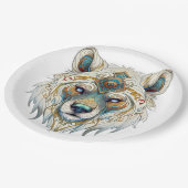 Native American Spiritual Wolf Paper Plate Pappteller (Schrägansicht)