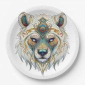 Native American Spiritual Wolf Paper Plate Pappteller (Vorderseite)