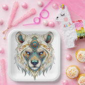 Native American Spiritual Wolf Paper Plate Pappteller (Party)