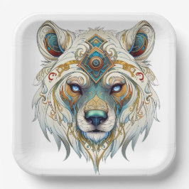 Native American Spiritual Wolf Paper Plate Pappteller
