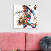 Native American Tänzer Leinwanddruck gespannt (Insitu (Wohnzimmer))
