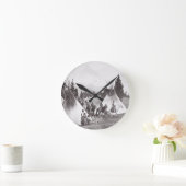 Native American Teepee Camp, Montana, c.1900 (b/w Runde Wanduhr (Zuhause)