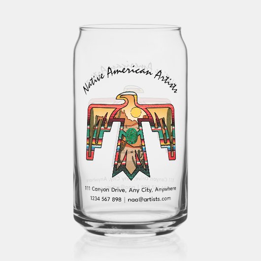 Native American Thunderbird Editable Text Dosenglas (Vorderseite)