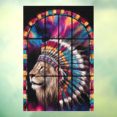Native American Tiger Themed Glass Window Fensteraufkleber (Blatt 3)