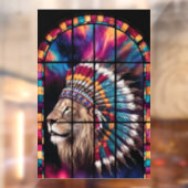 Native American Tiger Themed Glass Window Fensteraufkleber (Blatt 2)