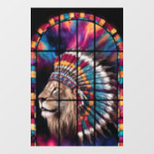 Native American Tiger Themed Glass Window Fensteraufkleber (Blatt)