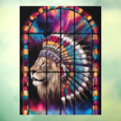 Native American Tiger Themed Glass Window Fensteraufkleber (Blatt 3)