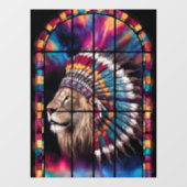 Native American Tiger Themed Glass Window Fensteraufkleber (Blatt)