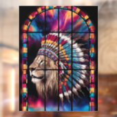 Native American Tiger Themed Glass Window Fensteraufkleber (Blatt 2)