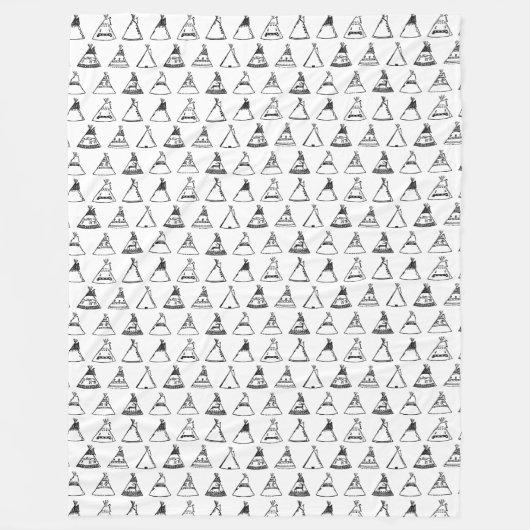 Native American Tipi Zents CUSTOM BG FARBE Fleecedecke (Vorderseite)