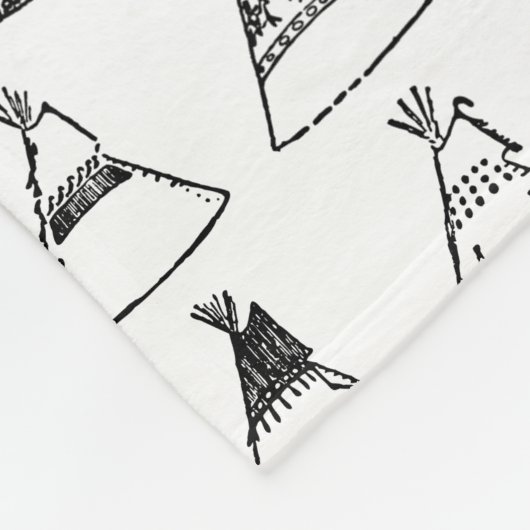 Native American Tipi Zents CUSTOM BG FARBE Fleecedecke (Ecke)