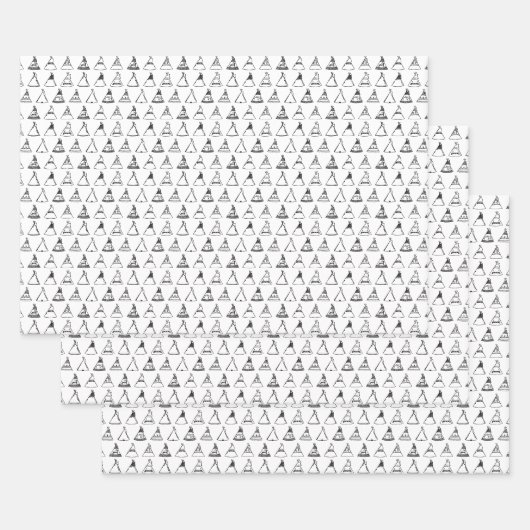 Native American Tipi Zents CUSTOM HINTERGRUND FARB Geschenkpapier Set (Set)